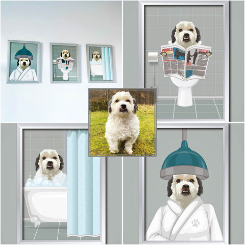 Custom Bathroom Pet Portraits