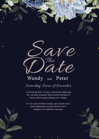 Floral Dark Save The Date Cards